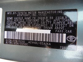 2008 TOYOTA CAMRY SE GREEN 2.4 AT Z20219